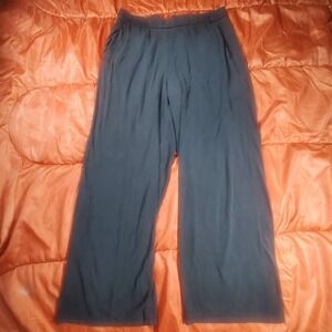 Eileen Fisher Stretch Crepe Wide Leg Womens Size Medium Crop Pants Black 32x27‎